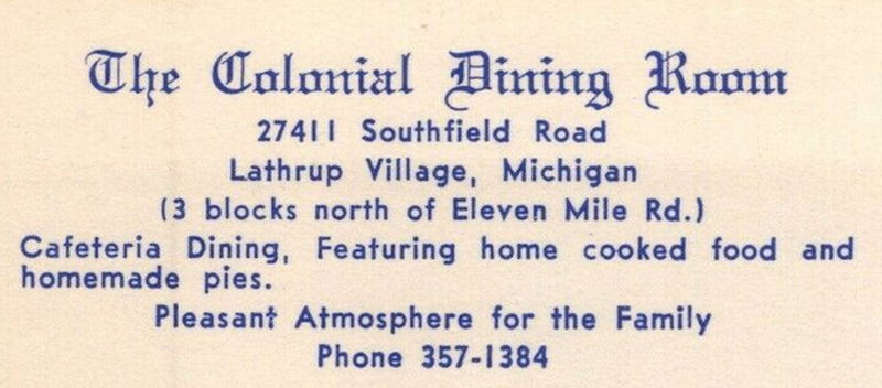 Colonial Dining Room - Vintage Postcard (newer photo)